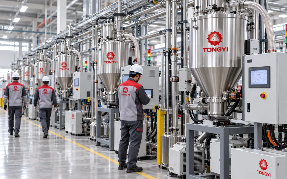 Central material handling system and production equipment