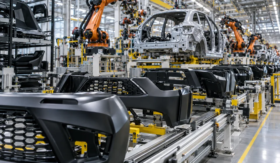 Automotive plastic processing production line