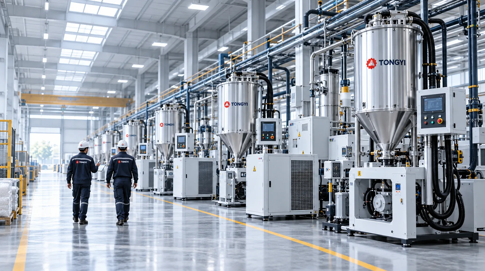 Plastic processing equipment and central material handling systems